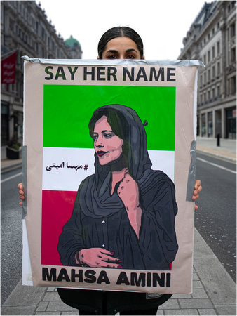 1st Place 20 Pts 'Protesting the death in police custody of Iranian Mahsa Amini' By Danny Pearce