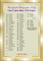 Colour slide - PDI Class 1 winners 1949-2015