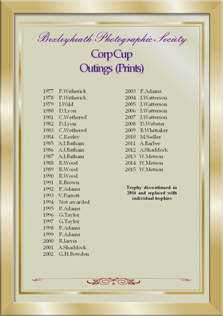 Corp cup Outings Print winners 1977-2015