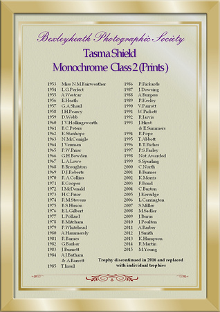 Tasma shield Mono Class 2 Print winners 1953-2015