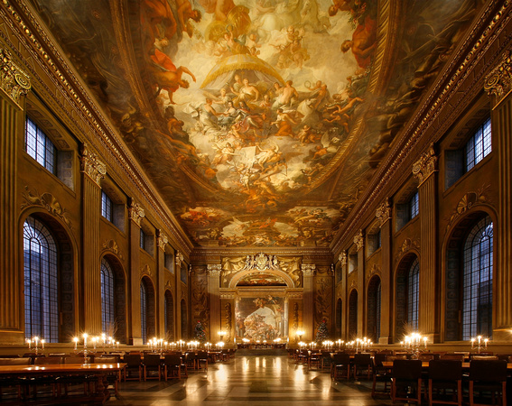 Painted Hall at Dusk by Roger M Stevens