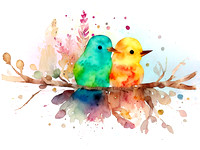 = 3rd Place 'Pastel Love Birds' By Sue North