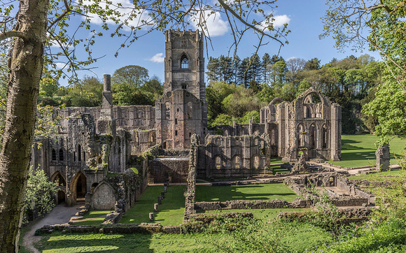 The ruins of Fountains Abbey - Yorkshire by Richard Martin